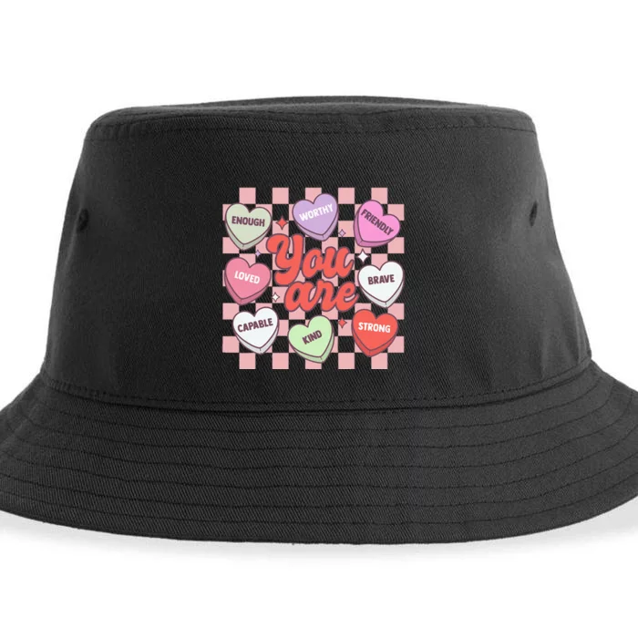 Teacher Valentines Day Candy Heart Sustainable Bucket Hat