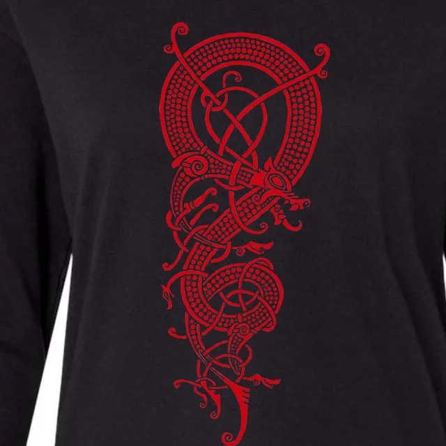 The Viking Dragon Fafnir Norse Mythology Dragon Womens Cotton Relaxed Long Sleeve T-Shirt