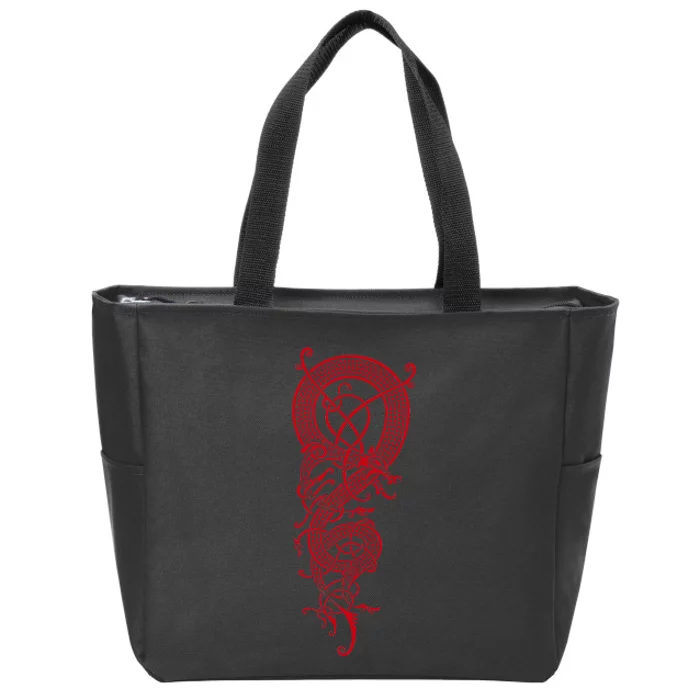 The Viking Dragon Fafnir Norse Mythology Dragon Zip Tote Bag