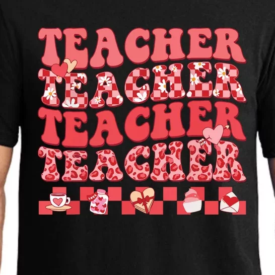 Teacher Valentines Day Hippie Sweet Heart Teacher Pajama Set