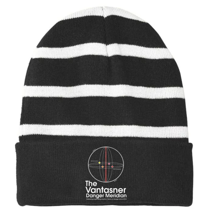 The Vantasner Danger Meridian For Conditions Grave Striped Beanie with Solid Band