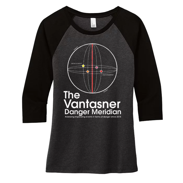 The Vantasner Danger Meridian For Conditions Grave Women's Tri-Blend 3/4-Sleeve Raglan Shirt