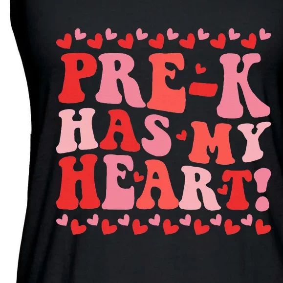 Teacher Valentines Day Prek Has My Heart Ladies Essential Flowy Tank