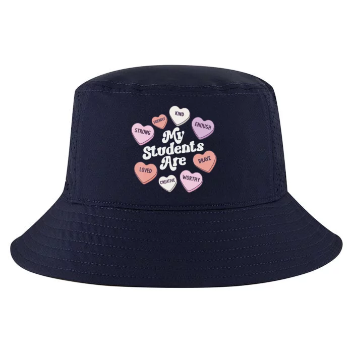 Teacher Valentines Day Positive Affirmations Candy Hearts Cool Comfort Performance Bucket Hat