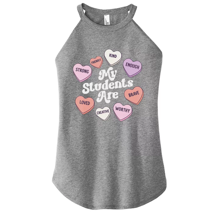 Teacher Valentines Day Positive Affirmations Candy Hearts Women’s Perfect Tri Rocker Tank