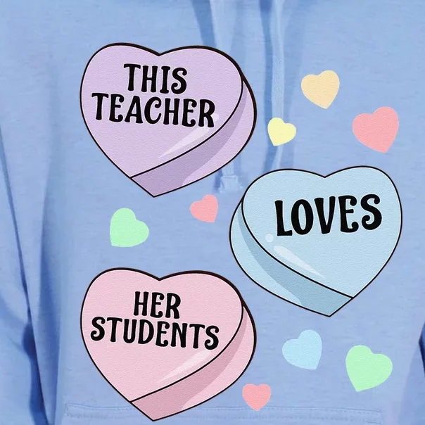 Teacher Valentine's Day THIS TEACHER LOVES HER STUDENTS Unisex Surf Hoodie