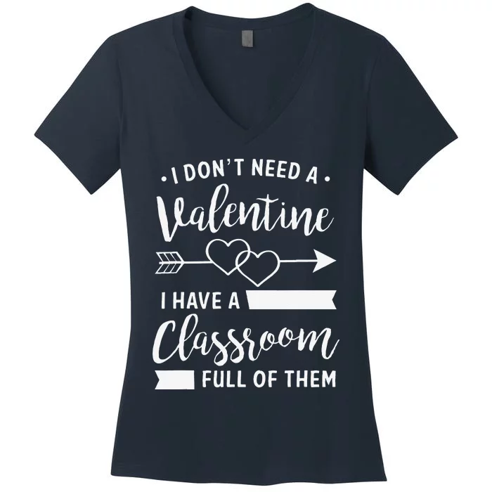 Teacher Valentine's Day, Funny Classroom School Gift Love Women's V-Neck T-Shirt