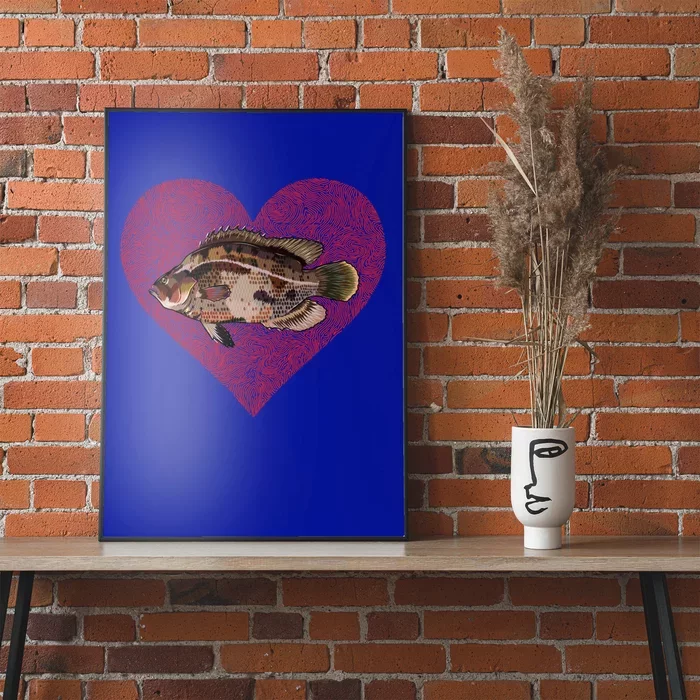 Tripletail Valentines Day Fish Love Fingerprint Cool Gift Poster