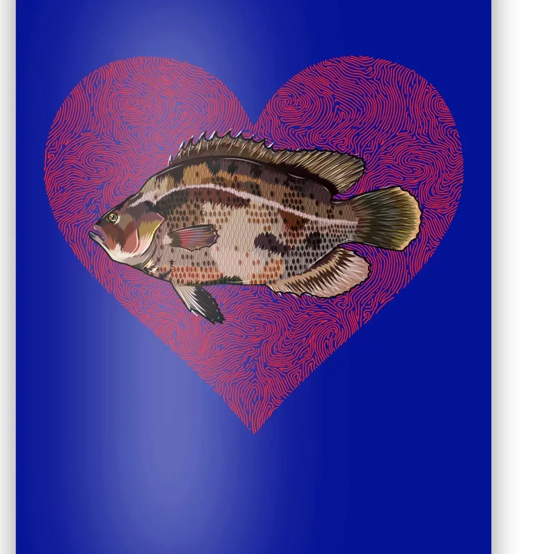 Tripletail Valentines Day Fish Love Fingerprint Cool Gift Poster