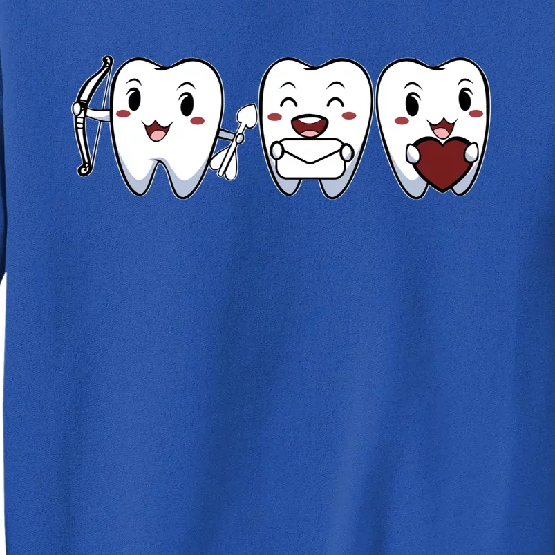 Teeth Valentines Day Cute Dentist Dental Hygienist Assistant Gift Tall Sweatshirt