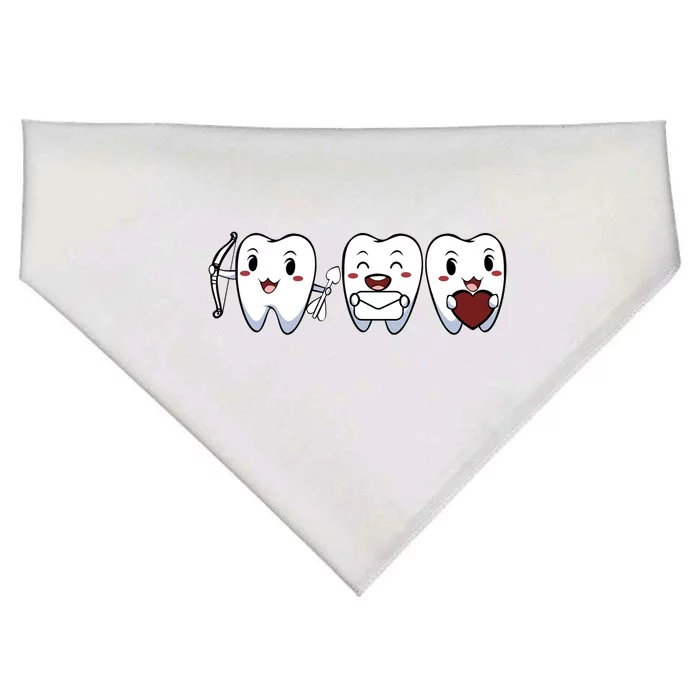 Teeth Valentines Day Cute Dentist Dental Hygienist Assistant Gift USA-Made Doggie Bandana