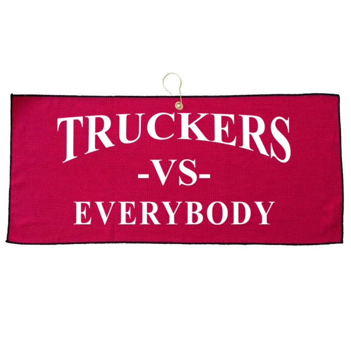 Truckers Vs Everybody Large Microfiber Waffle Golf Towel