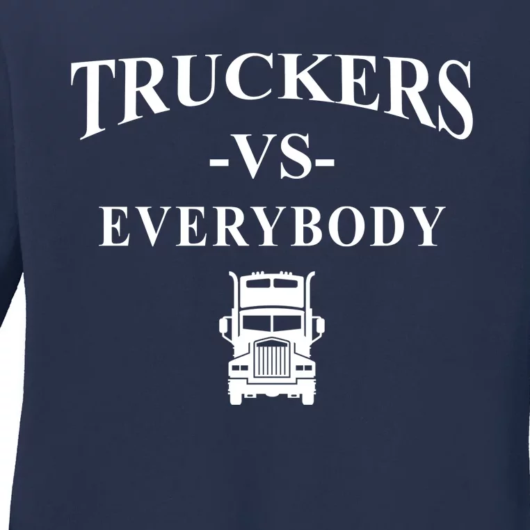 Truckers VS Everybody Truck Ladies Long Sleeve Shirt