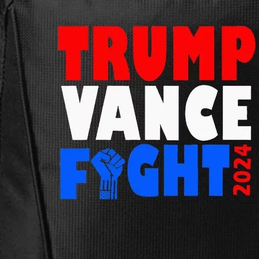 Trump Vance Fight Raised Fist Donald Trump 2024 City Backpack