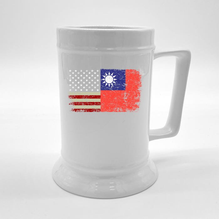 Taiwan Vintage Flag Taiwan Lovers America Taiwanese Pride Gift Front & Back Beer Stein