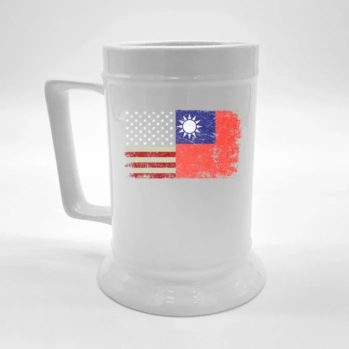 Taiwan Vintage Flag Taiwan Lovers America Taiwanese Pride Gift Front & Back Beer Stein