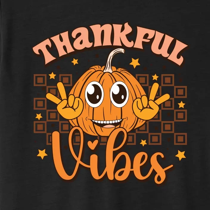 Thankful Vibes Fall Vibes Autumn Season Thanksgiving Pumpkin Spice Funny ChromaSoft Performance T-Shirt