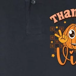 Thankful Vibes Fall Vibes Autumn Season Thanksgiving Pumpkin Spice Funny Softstyle Adult Sport Polo