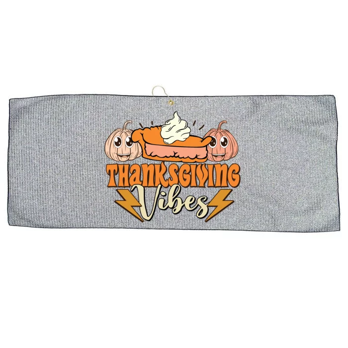 Thanksgiving Vibes Fall Vibes Autumn Season Thanksgiving Pumpkin Spice Funny Large Microfiber Waffle Golf Towel