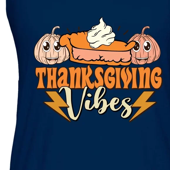 Thanksgiving Vibes Fall Vibes Autumn Season Thanksgiving Pumpkin Spice Funny Ladies Essential Flowy Tank