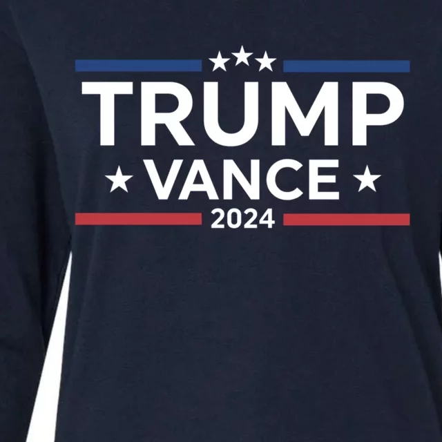 Trump Vance For President 2024 Campaign Us Election Womens Cotton Relaxed Long Sleeve T-Shirt