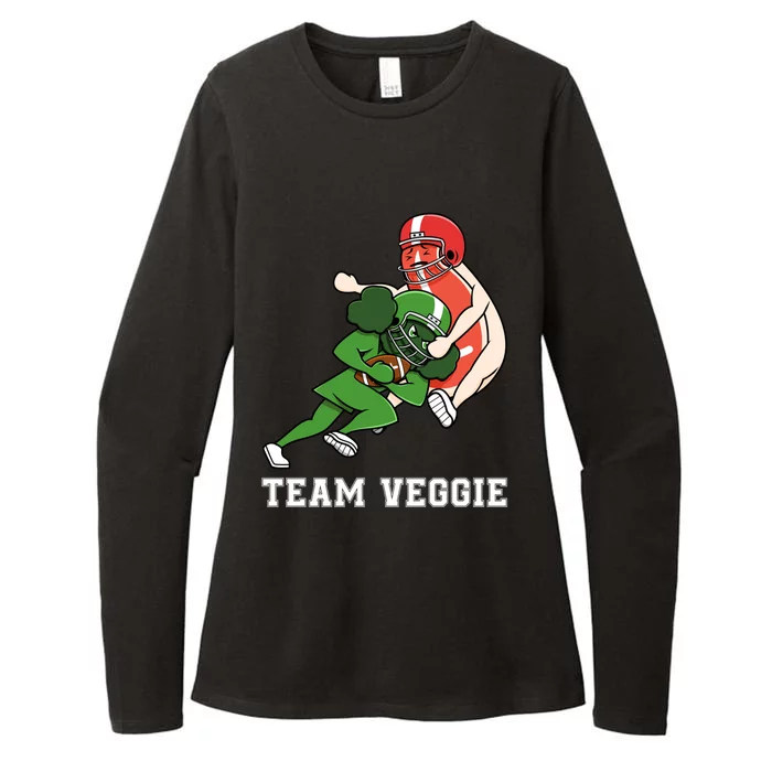 Team Veggie Football Vegetarian Plant Powered Gift Womens CVC Long Sleeve Shirt