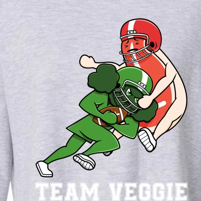 Team Veggie Football Vegetarian Plant Powered Gift Cropped Pullover Crew