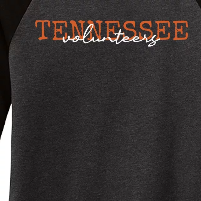 T.E.N.N.E.S.S.E.E Volunteers Football Women's Tri-Blend 3/4-Sleeve Raglan Shirt