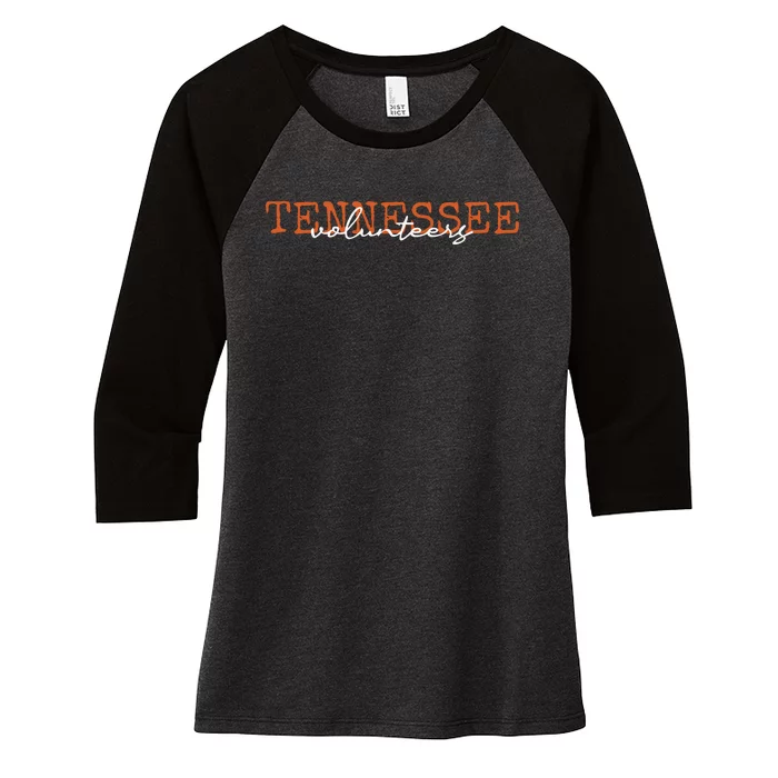 T.E.N.N.E.S.S.E.E Volunteers Football Women's Tri-Blend 3/4-Sleeve Raglan Shirt