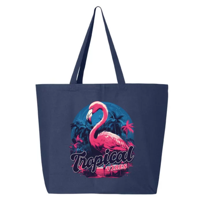 Tropical Vibes Flamingo Retro Palm Tree 25L Jumbo Tote