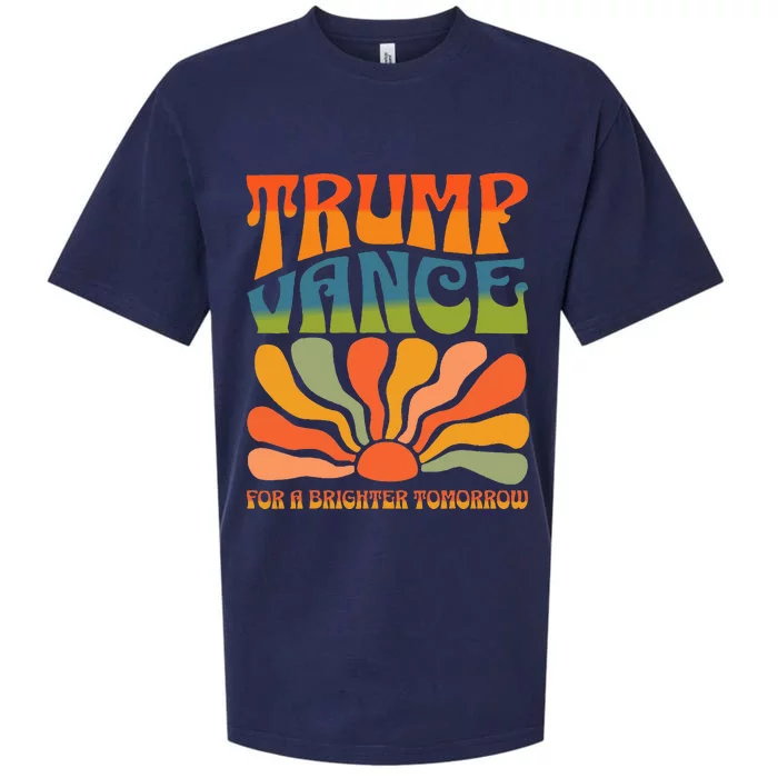 Trump Vance For A Brighter Tomorrow Trump Vance 2024 Sueded Cloud Jersey T-Shirt