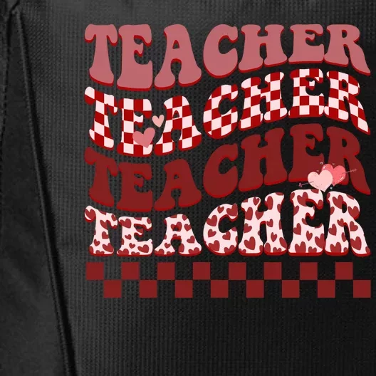 Teacher Valentine Groovy Cute City Backpack