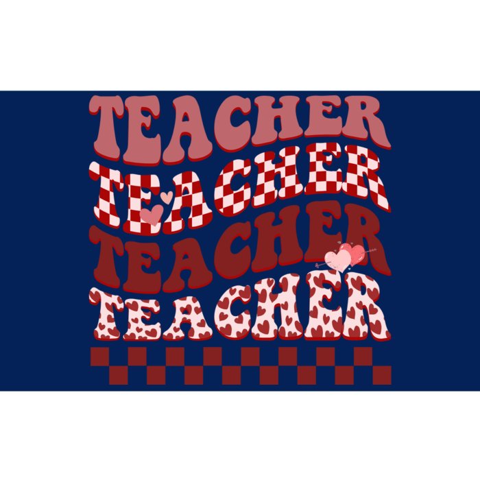 Teacher Valentine Groovy Cute Bumper Sticker