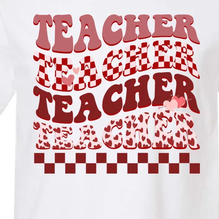 Teacher Valentine Groovy Cute Garment-Dyed Heavyweight T-Shirt