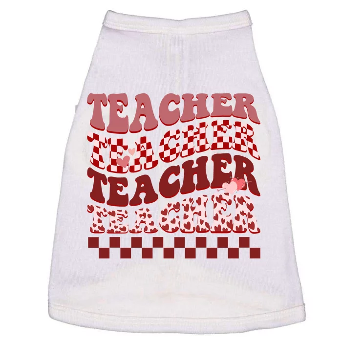 Teacher Valentine Groovy Cute Doggie Tank