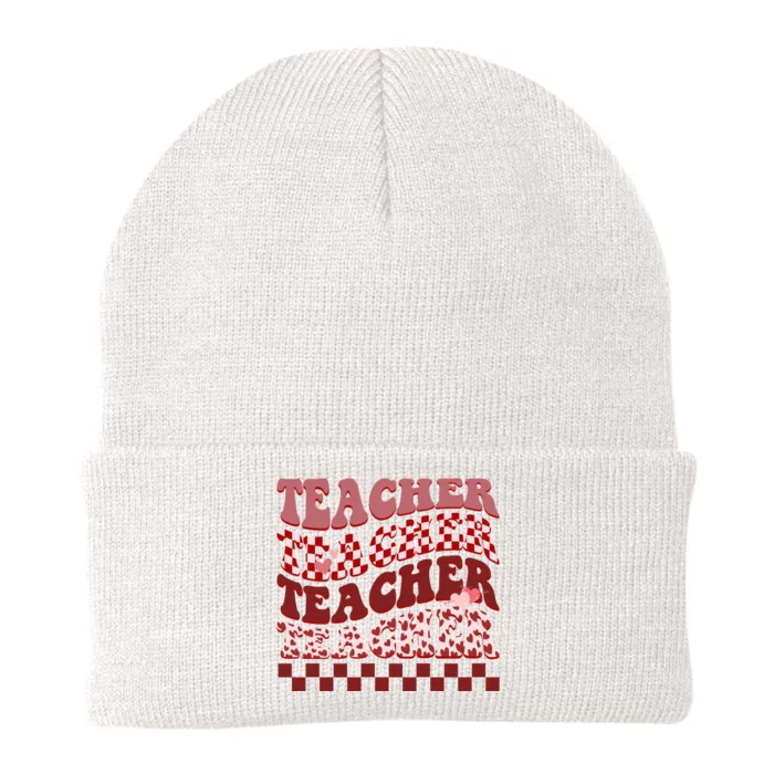 Teacher Valentine Groovy Cute Knit Cap Winter Beanie