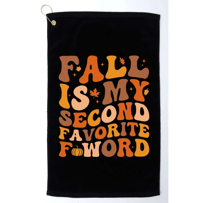 Thanksgiving Vibes Groovy Autumn Fun Platinum Collection Golf Towel