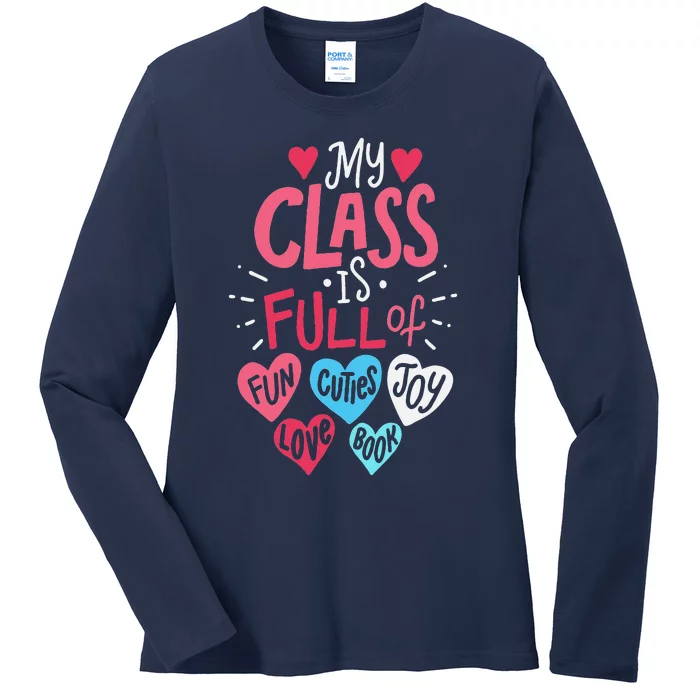 Teacher Valentines Gift Ladies Long Sleeve Shirt