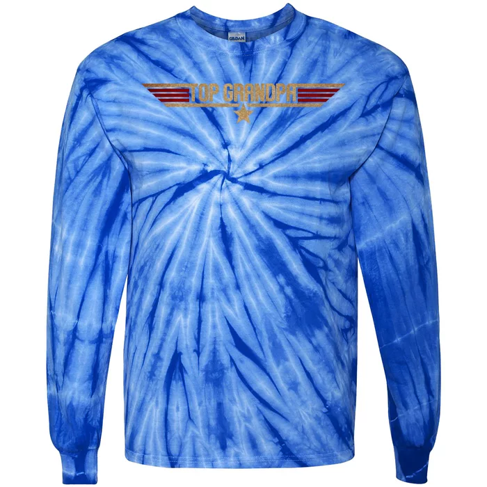 Top Vintage Grandpa 80s FatherS Day Tie-Dye Long Sleeve Shirt