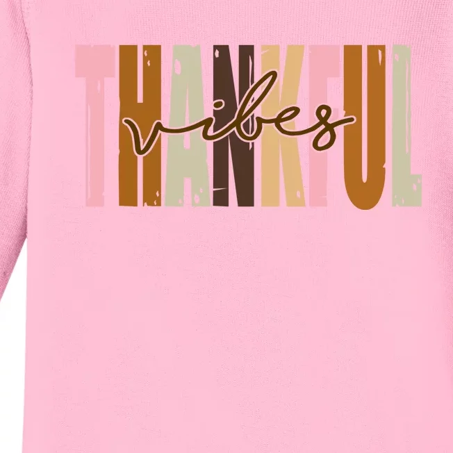 Thankful Vibes Holiday Cute Baby Long Sleeve Bodysuit