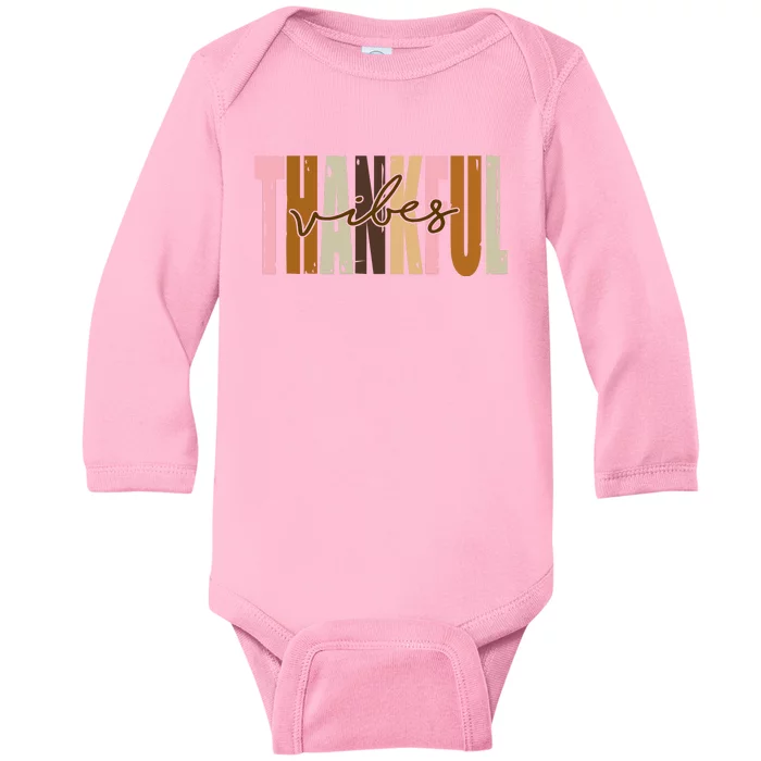 Thankful Vibes Holiday Cute Baby Long Sleeve Bodysuit