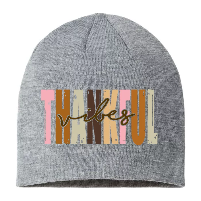 Thankful Vibes Holiday Cute 8 1/2in Sustainable Knit Beanie