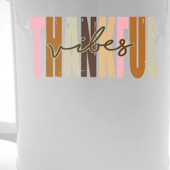 Thankful Vibes Holiday Cute Front & Back Beer Stein