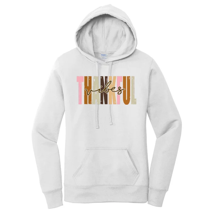 Thankful Vibes Holiday Cute Women's Pullover Hoodie