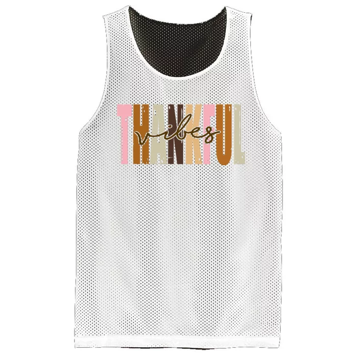 Thankful Vibes Holiday Cute Mesh Reversible Basketball Jersey Tank