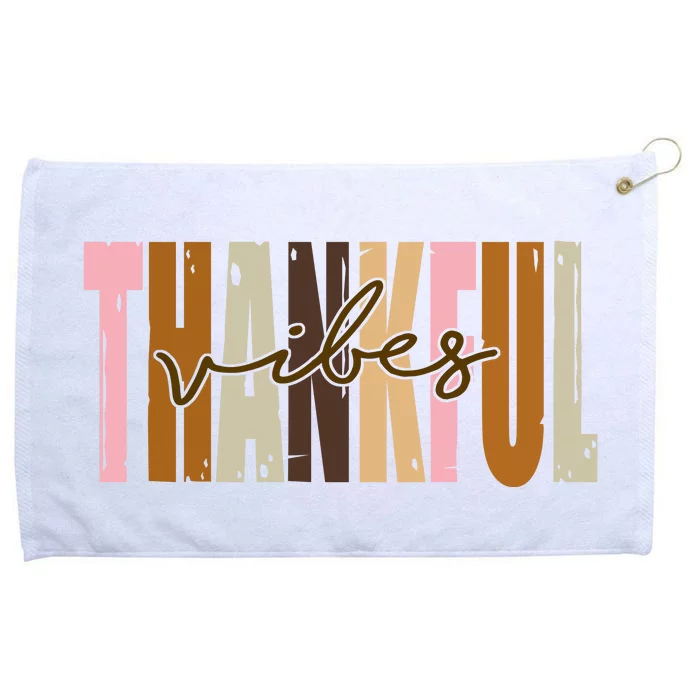 Thankful Vibes Holiday Cute Grommeted Golf Towel