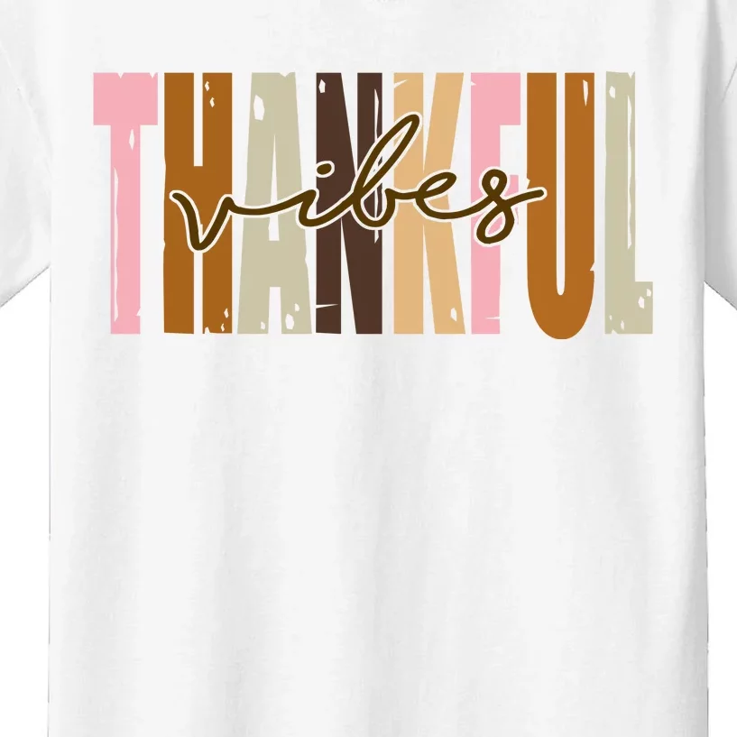 Thankful Vibes Holiday Cute Kids T-Shirt