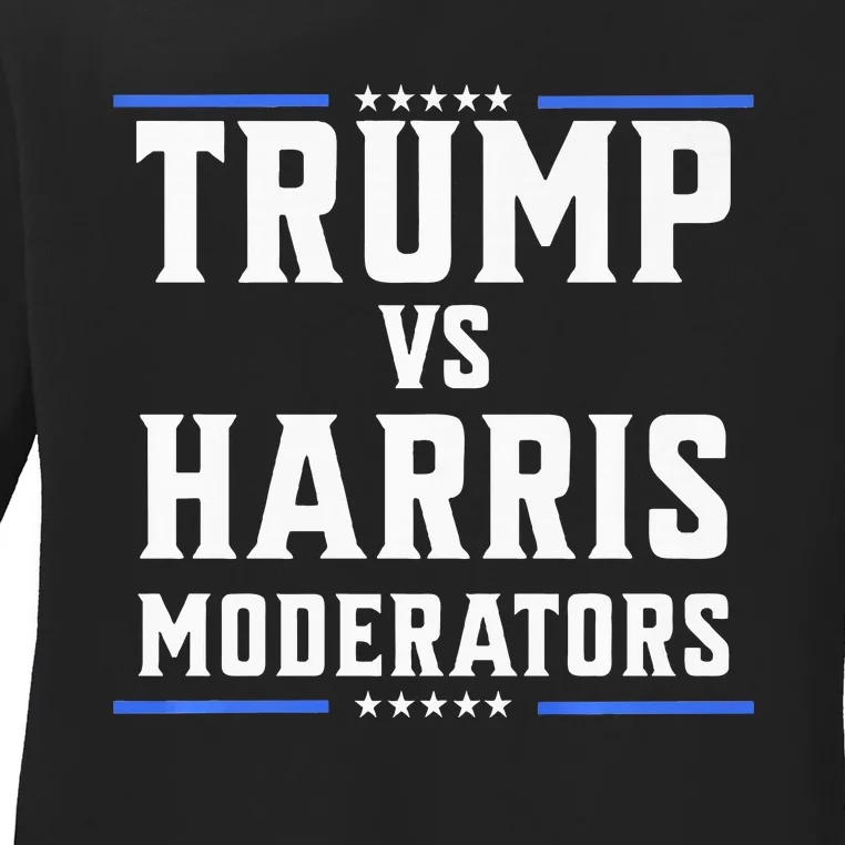 Trump Vs Harris Moderators 2024 Election Debate Premium Ladies Long Sleeve Shirt