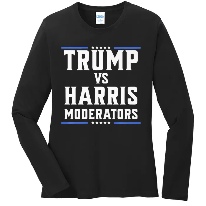 Trump Vs Harris Moderators 2024 Election Debate Premium Ladies Long Sleeve Shirt