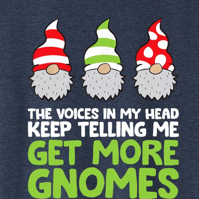 The Voices In My Head Keep Telling Me Get More Gnomes Women's Crop Top Tee